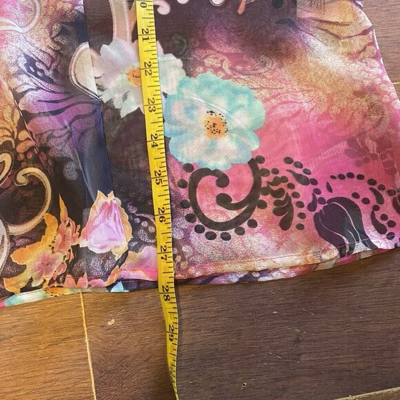 Liz Baker Beautiful Floral Chiffon Top 20W Sheer Over Shirt/Shrug Fairy Core - Picture 5 of 5